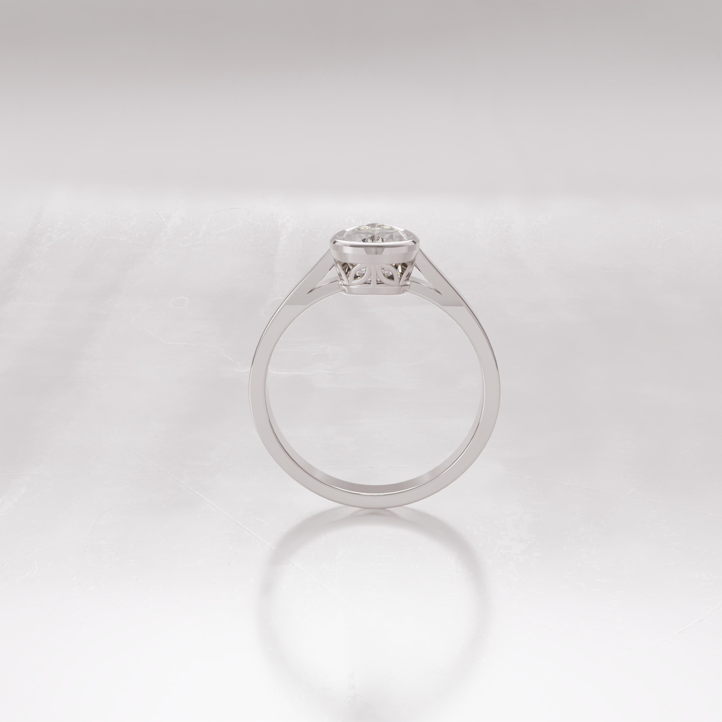 Amalfi - pierścionek z diamentem - 1.00 CT / VS / F, białe złoto - próba 750