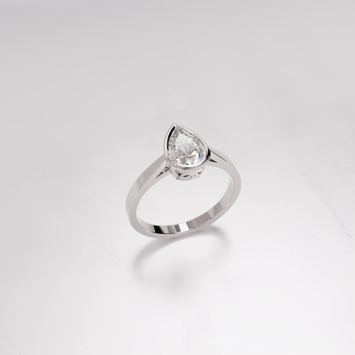 Amalfi - pierścionek z diamentem - 1.00 CT / VS / F, białe złoto - próba 750